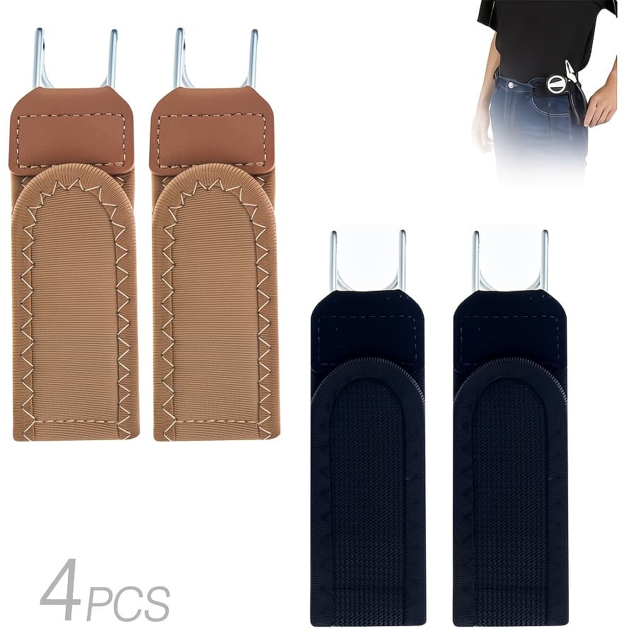 TEMU No Belt Hook, Adjustable Metal Hook Elastic Belt, Unisex No Portable Belt