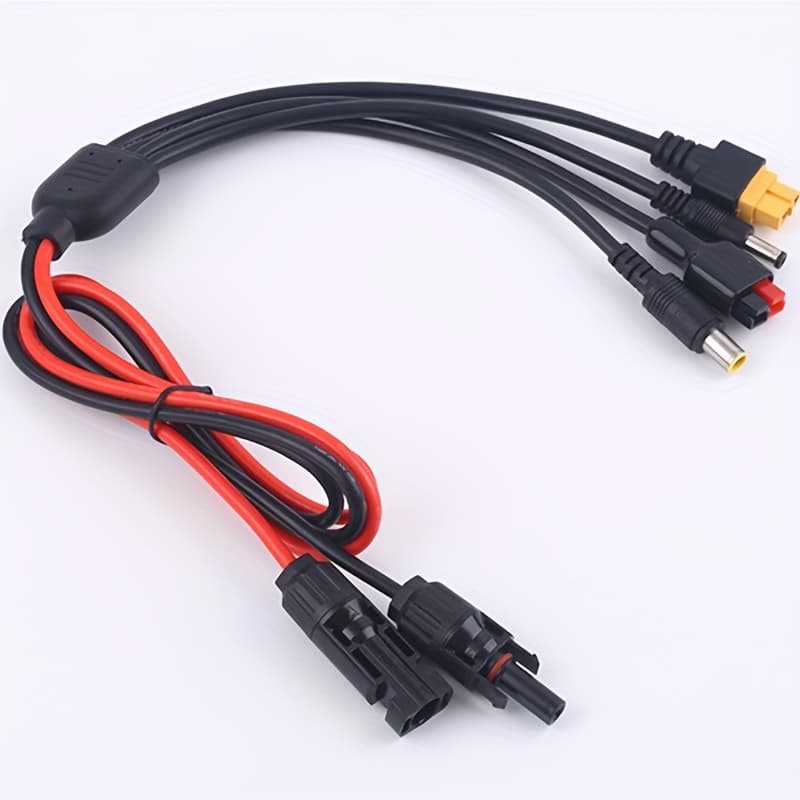 TEMU Solar Extension Cable Splitter, Works With Anderson Connector 8mm 5.5mm Adapter Power Plug And Xt60 Female Connector For Solar Connections