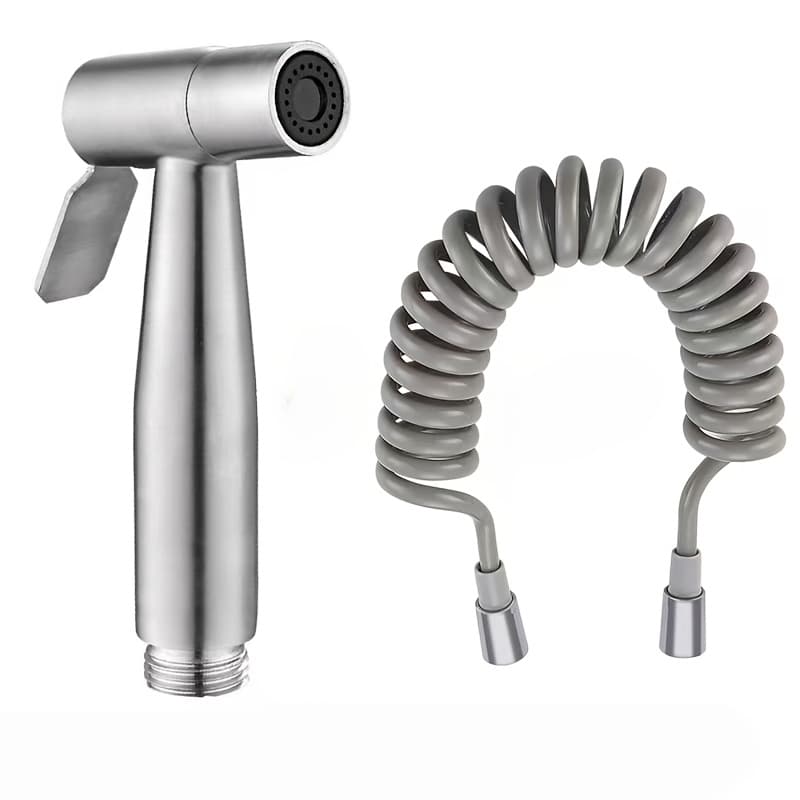 TEMU Portable Handheld Shower System With Self-cleaning Nozzle & High-pressure Spray - Wall-mounted Shower Head Suitable For Bathroom, Valve Core, Polished ( G1/2/g3/8/g7/8/g9/16 Connectors Included)