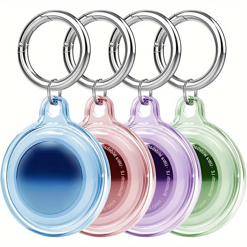 TEMU 2/4-pack Protective Cases With Keychain For Airtag, Suitable For Pet Tracking, Bags, Keys, Luggage -4 2 Colors