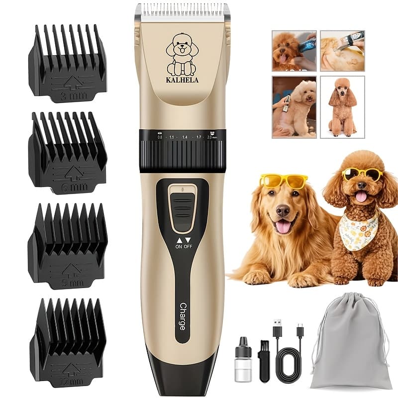TEMU Rechargeable Low-noise Electric Pet Clipper For Grooming Dogs And Cats, Dog Hair Clipper Kit Suitable For Hair Sizes And Lengths, Pet Hair Trimmer For Cats, Dogs, And Human Hair