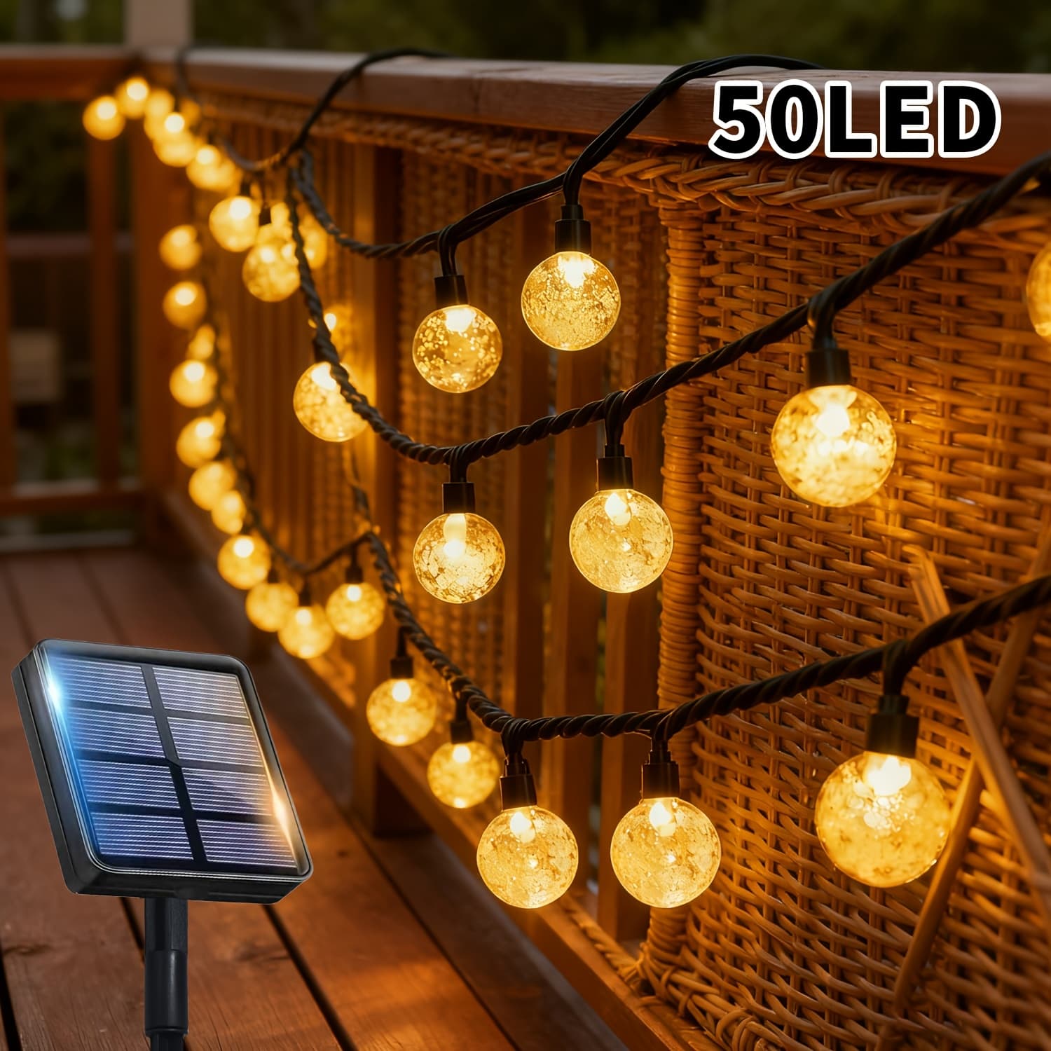 TEMU Indoor And Outdoor Solar String Lights, 100/50/20 Led Beads With 12 Fairy Lights, Automatic Switch, Wedding Party Courtyard Garden Camping Coffee Shop Dance Decoration Lights