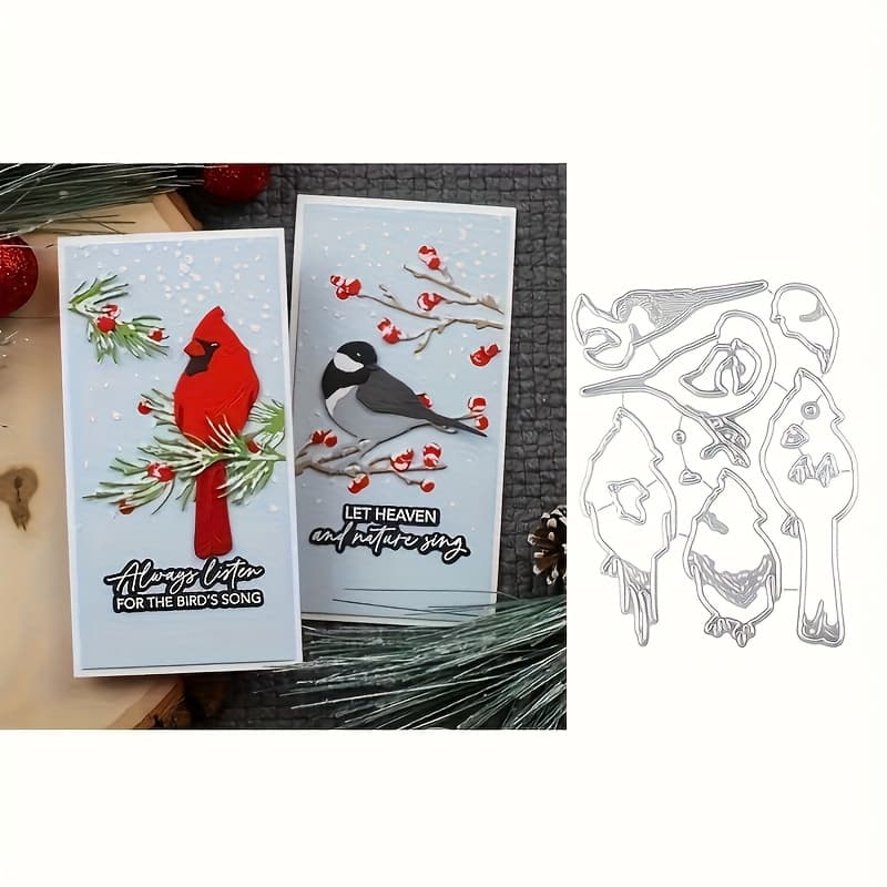 TEMU The Creation Of Metal Die-cut Cards By Of The Red Shirt , Along With Template For Bird Card Mold Used In Photo And Embossing Paper Card Processes