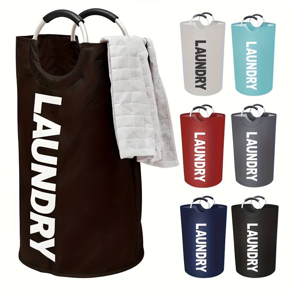 TEMU 2pcs/ 1pc Large Foldable Laundry Basket, Dirt Clothes Basket With Padded Handle - Waterproof Freestanding Dirt Clothes Basket. Easter Gift