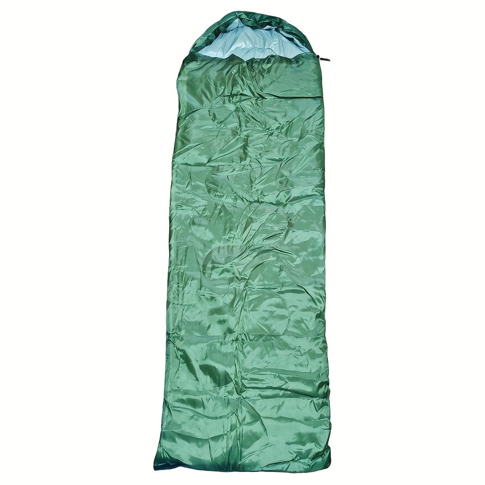 TEMU Compact 4-season Camping Sleeping Bag - Suitable For Warm And Cold Weather, Insulated, Sturdy Nylon, Ideal For And Hiking, Temporary Accommodation, Emergency Shelter, Camping Gear, Green Color