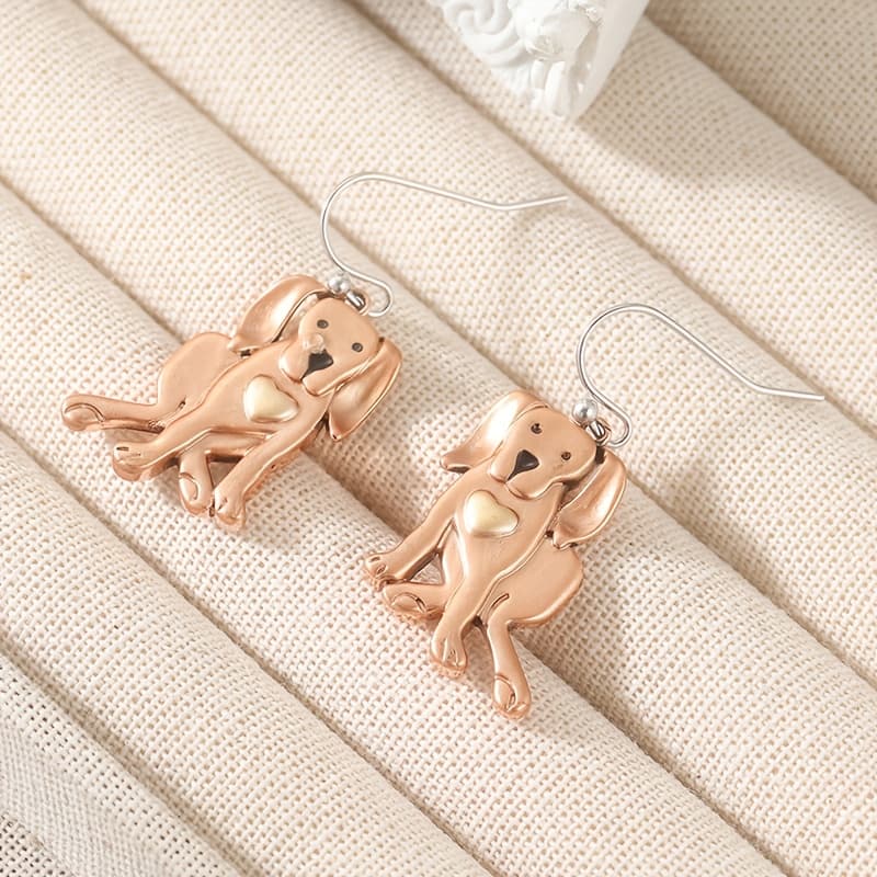 TEMU Plated Dog Pendant Earrings Suitable For Women - Cute & Punk Style Cartoon Animal Hook Earrings With, Puppy Jewelry Gifts For Parties, Lunar New Year, Casual Attire ( Fashion Accessory)
