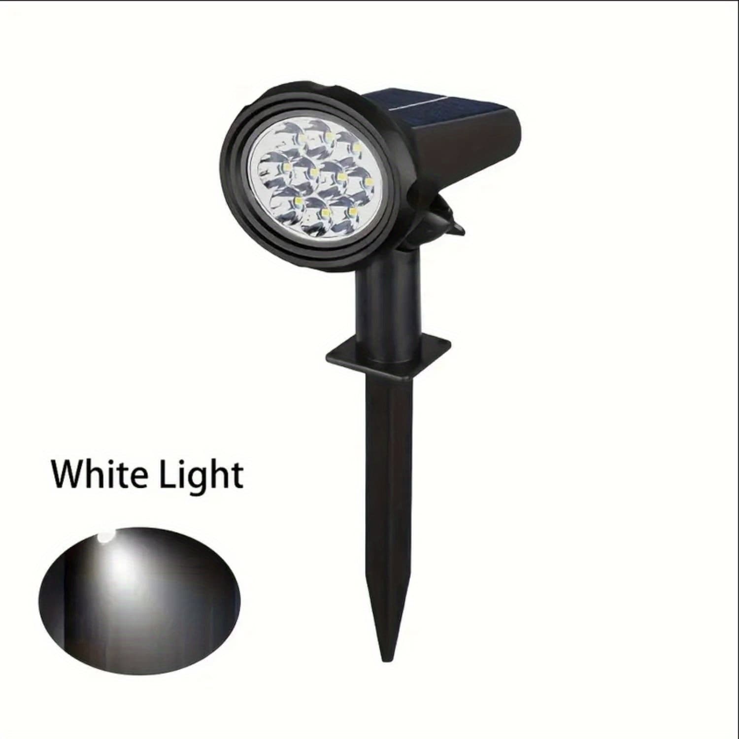 TEMU 1pc Of 10 Led Solar-powered Spotlight For Outdoor Use, Designed To Be For Gardens. Features Smart Light Control For Commercial Areas, Suitable For Lawns, Parks, Flower Beds