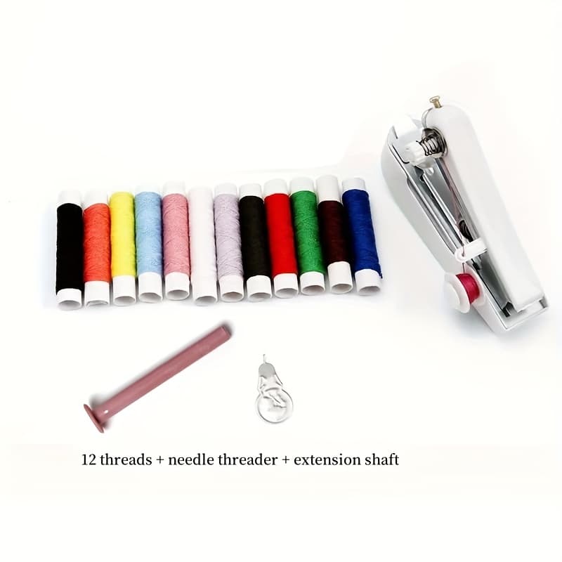 TEMU Portable Mini Sewing Machine With 14 Freebies (thread, Needles,) - Handheld Manual No-power Sewing Machine, Handheld Tailor For Home, Travel, Diy Repairs - Ideal For Beginners & (no Required)