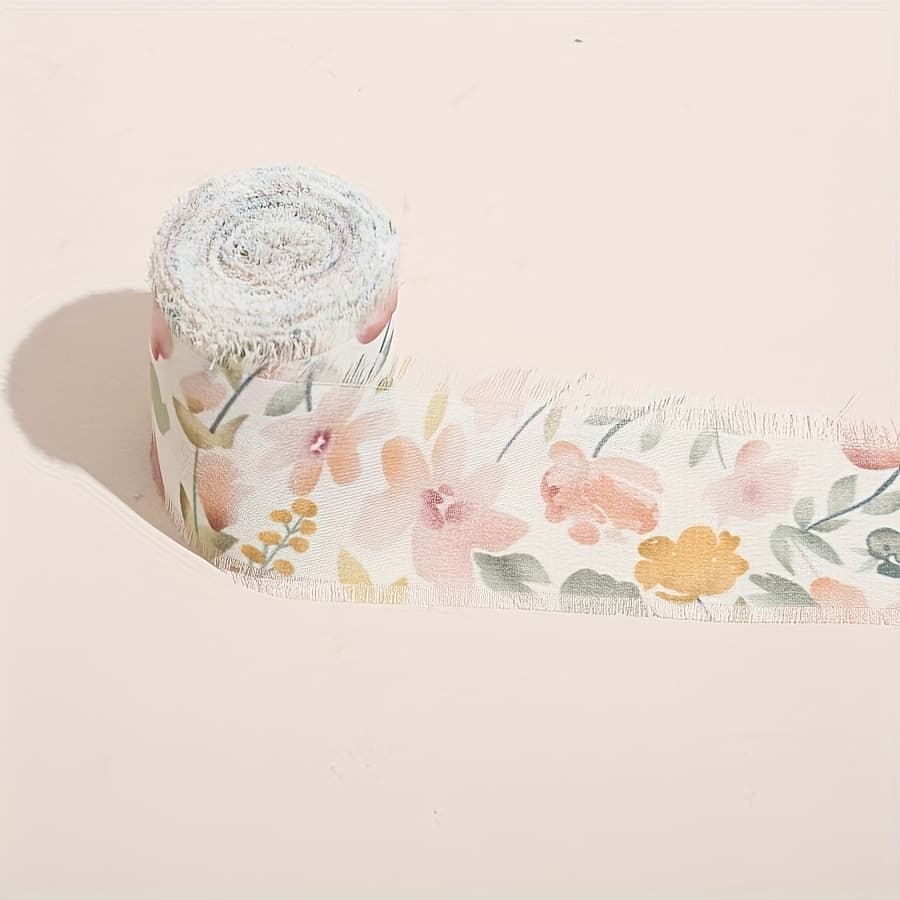 TEMU 1 Roll Of Multicolor Frayed Chiffon Ribbon