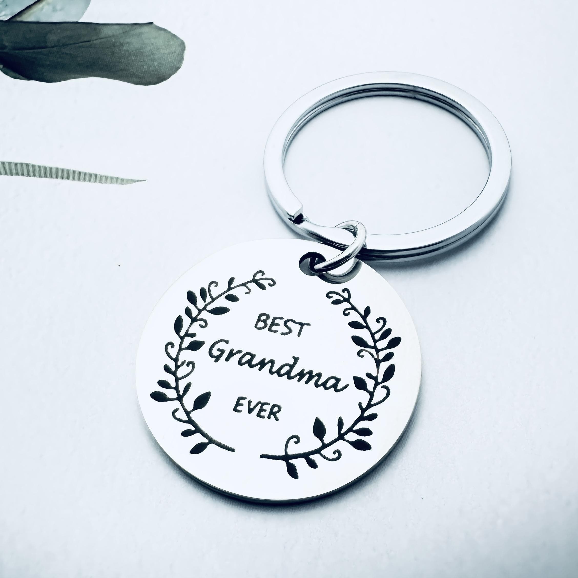 TEMU 1pc Gift Keychain For Grandma, Engraved 'best Grandma Ever' Stainless Steel Keychain, Birthday Gift For Grandma, Thanksgiving Gift, Christmas Gift
