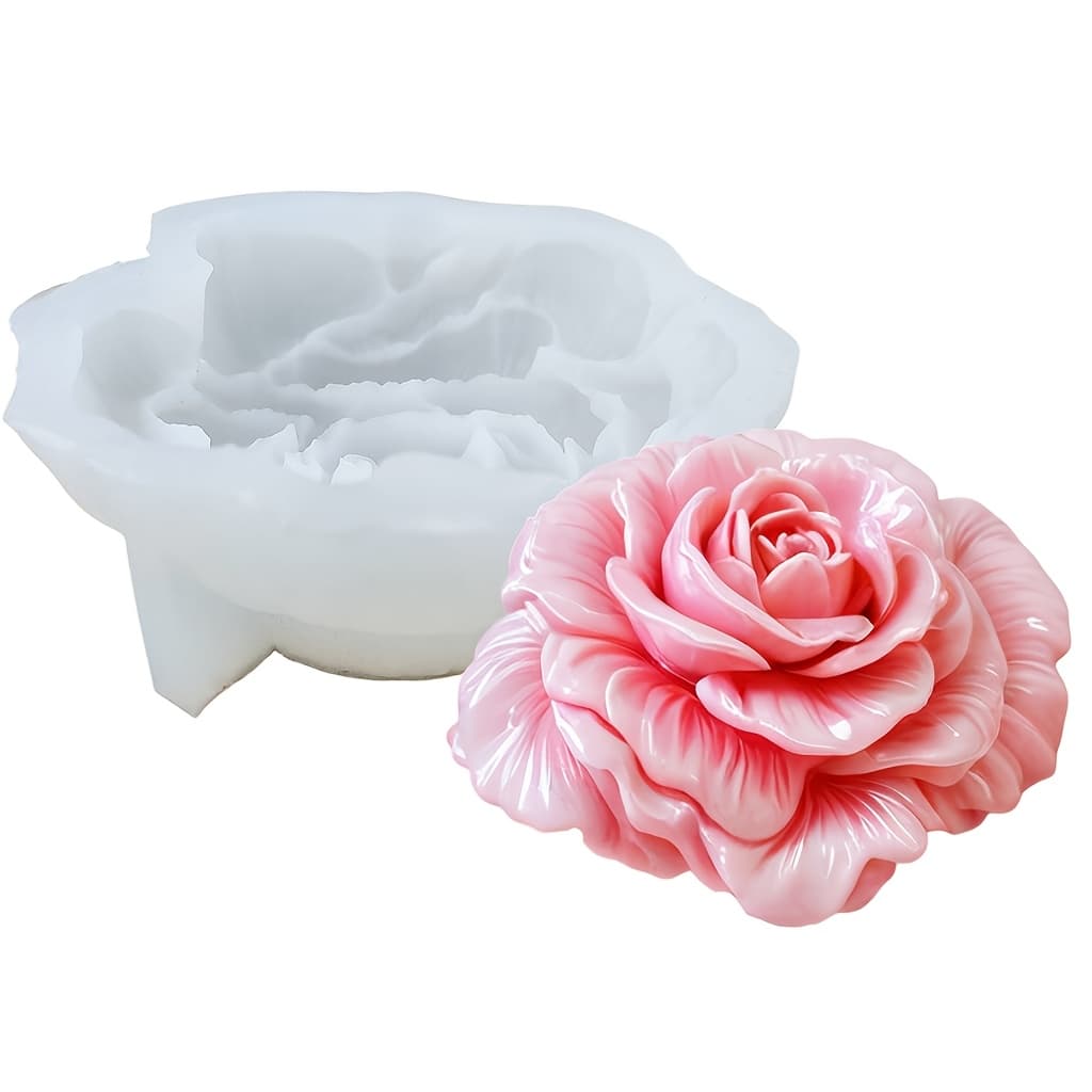 TEMU 1pc 3d Romantic Rose Silicone Resin Mold, Candle Mold - Suitable For Making Handmade Scented Candles, , Plaster, Resin Ornaments And Other , The For Gift Making And Home Decoration