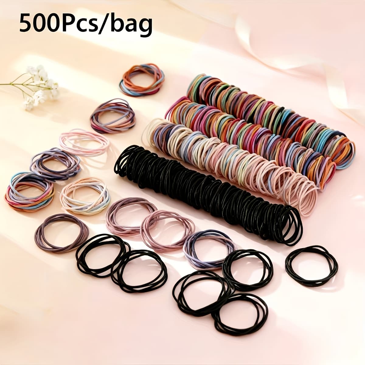 TEMU 500 Colored Cute Headbands, Sturdy And Durable, In Colors, Metal Free, Suitable For , 1 Set Of Hair Accessories As A Gift (no Packaging Box)