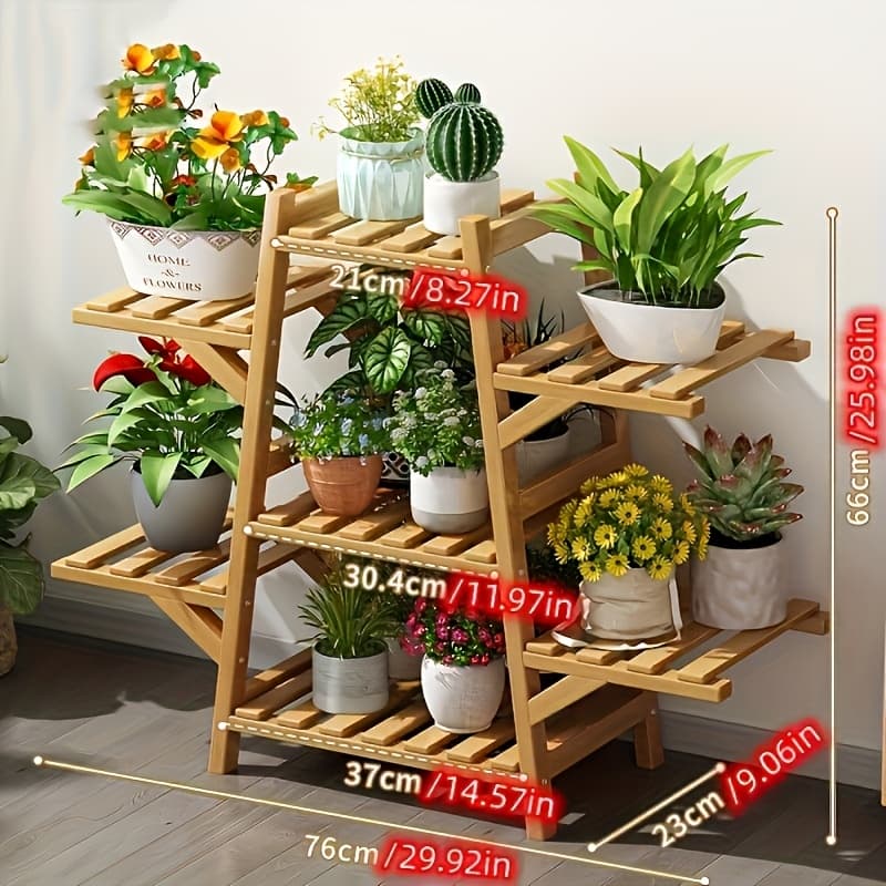 TEMU 1pc Balcony Flower Rack Storage Rack Indoor Succulent Climbing Flower Rack Plant Planter Rack Modern Living Room Floor Stand Storage Rack