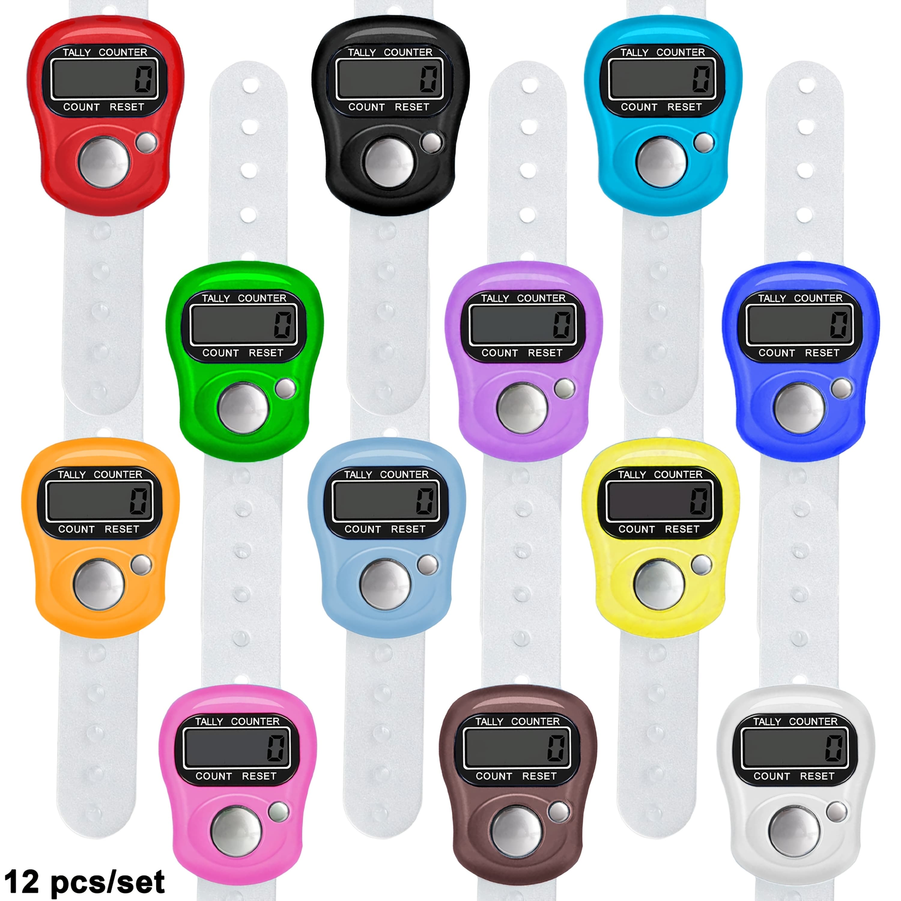 TEMU 12pcs Handheld 5-digit Lcd Electronic Finger Counters For Golf, Cargo Counting, Running & Crafts
