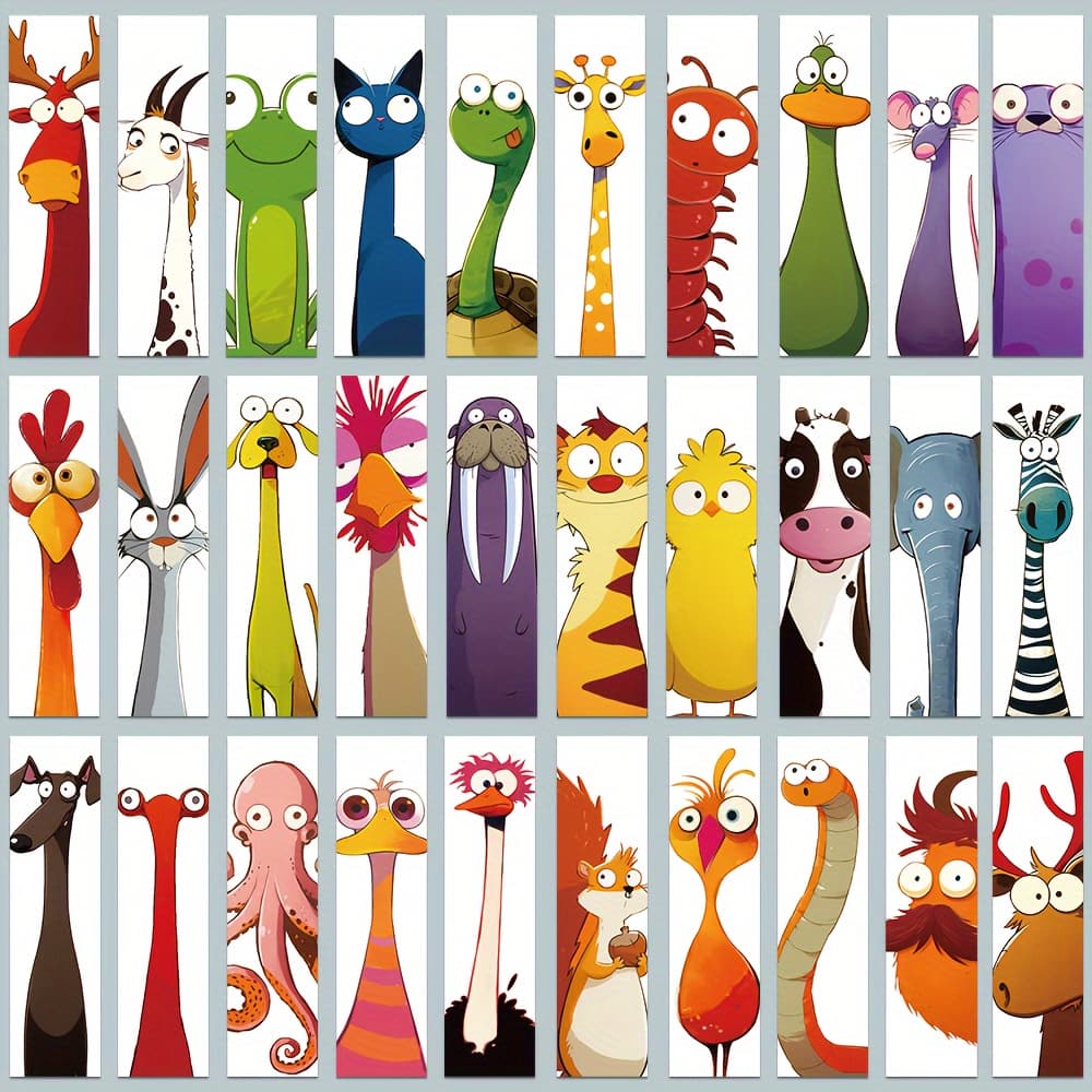 TEMU 30pcs Of Humorous Animal Bookmarks For Marking Pages In Books, Perfect For Students Gifts For Labeling