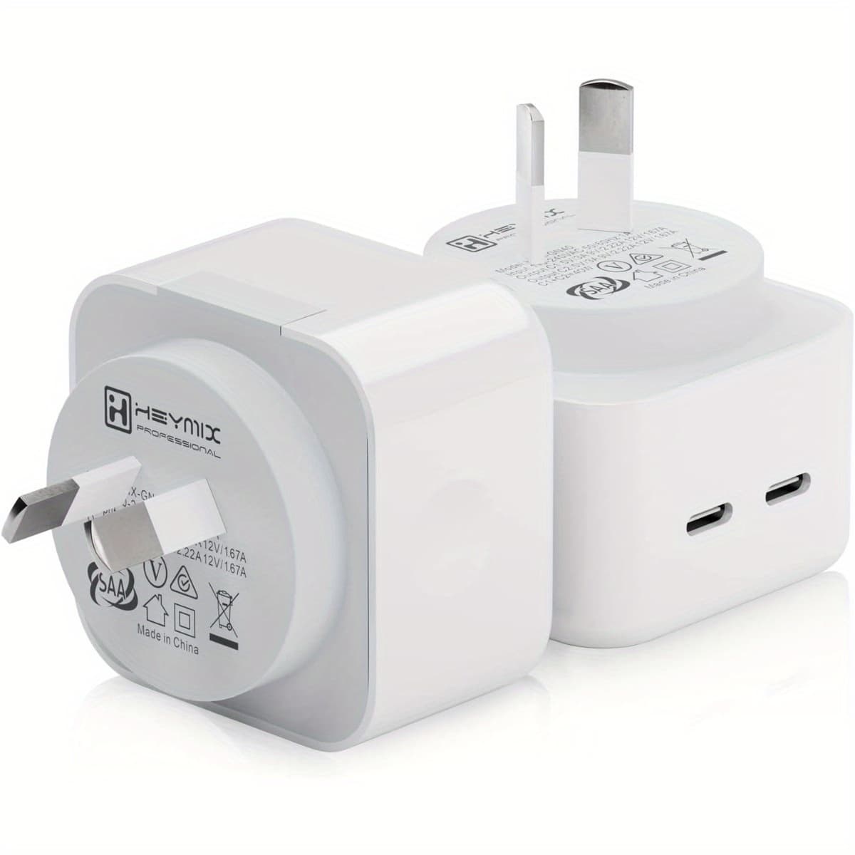 TEMU 40w Dual Usb-c Charger, 20w Usb C Fast Charger, 2-port Type-c Power Adapter Wall Charger, Charger Pps Qc3.0 Au Plug For 14/ 13/ 12, S22/ S21 Ultra, Pixel 7/ 6