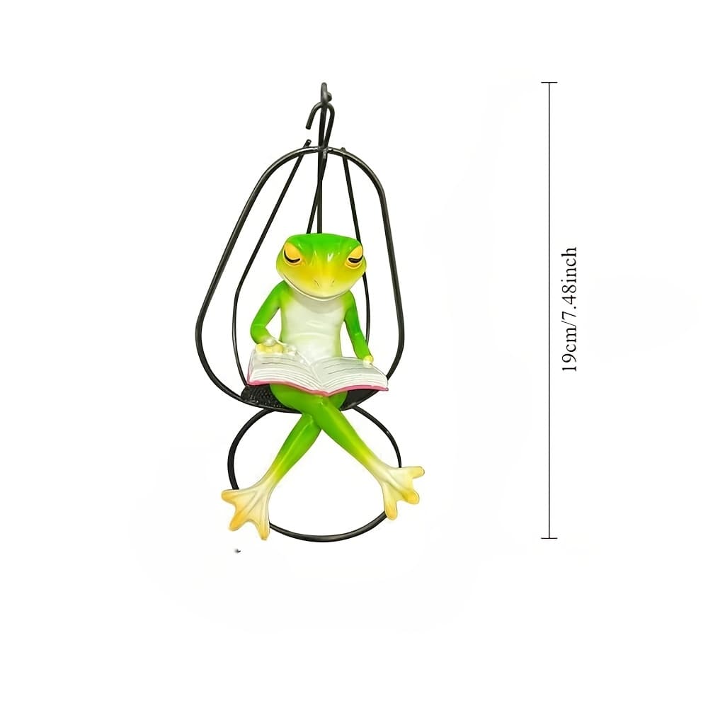 TEMU Cute Retro Resin Book Ornament - Suitable For Balcony, Garden, Patio, Lawn & Desktop - Outdoor/ Hanging Figurine With Book-themed Swing Decoration, Animal Statue For Home, Yard,