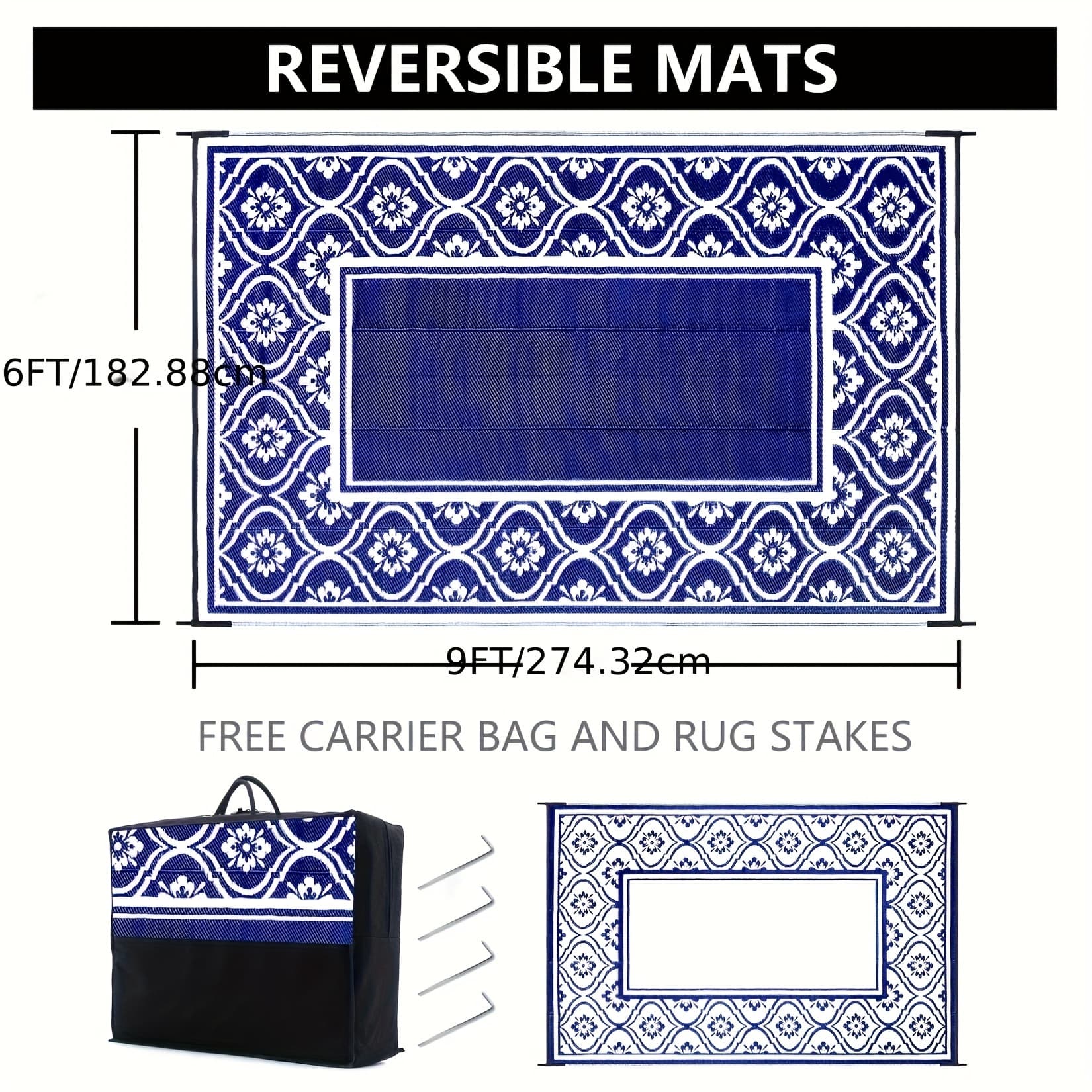 TEMU Scenery, Large Rose Lantern Pattern Outdoor Rug - Durable Pp Woven, Hand-wash Only