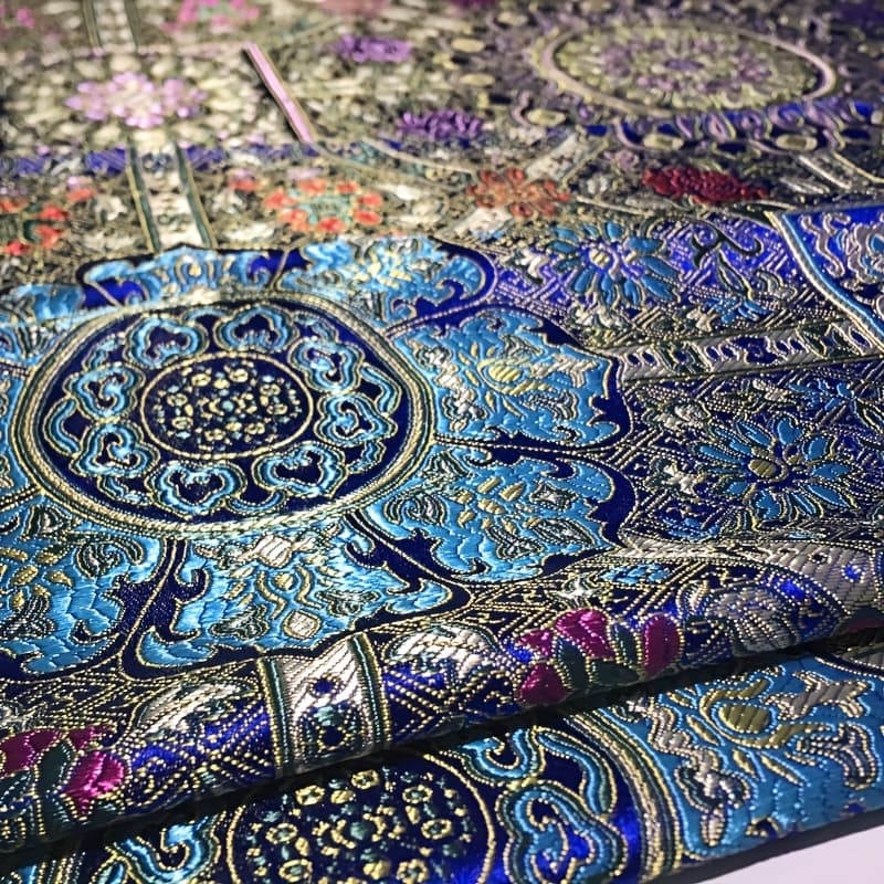 TEMU 1pc Stunning Jewel Tone Embroidered Damask Fabric, And Shiny Jacquard Damask Decorative Fabric For Fashion Clothing, Apparel, Cushions, Pillows, Home Decor, Crafts And Diy Projects