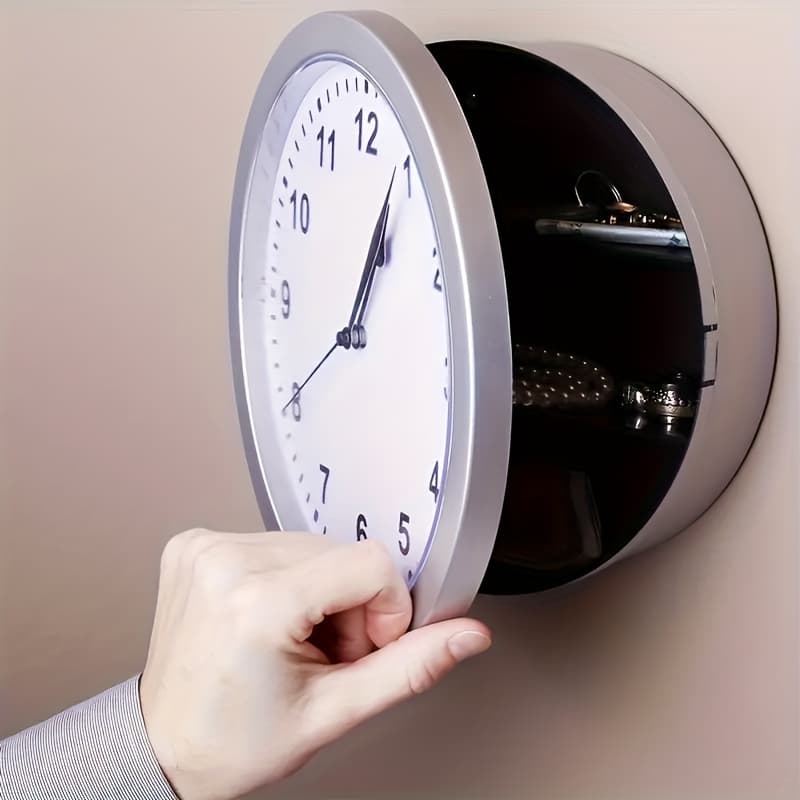 TEMU Multi Functional Secret Coin Safe - Silent Non Ticking Clock, Storage Space For Hiding Cash, Jewelry, And Dual Purpose Secure Safe, Home And Office Safe, Combination Lock