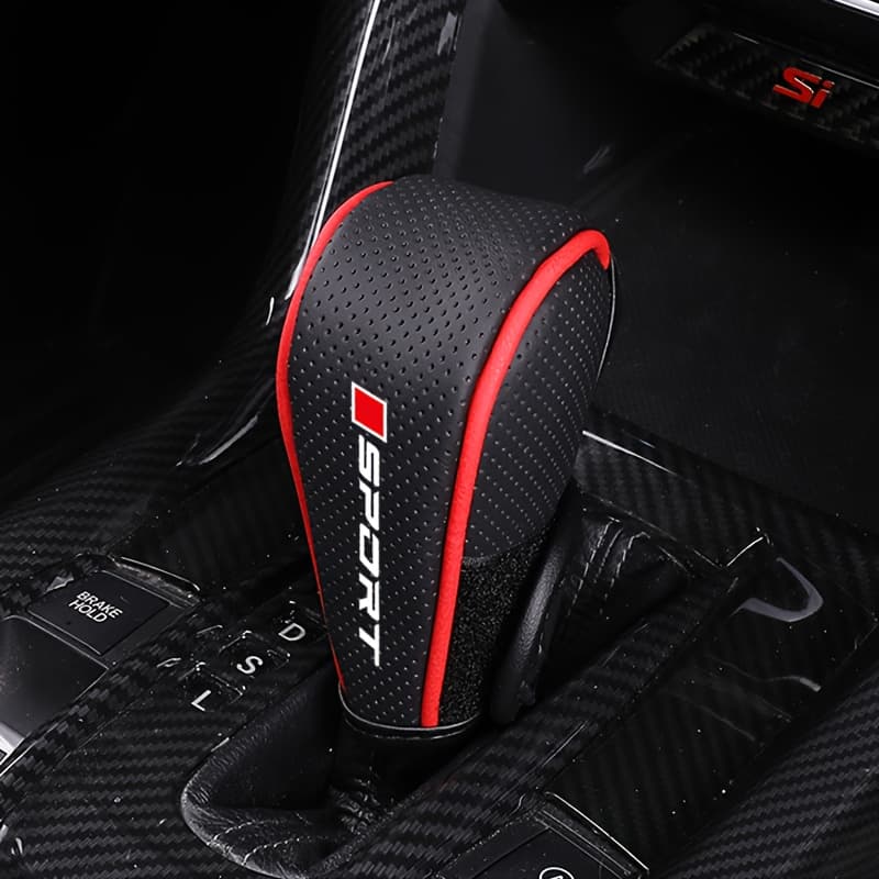 TEMU Car Faux Leather Gear Shift Cover, Automatic Transmission Gear Knob Cover, Breathable Faux Leather Gear Shift Sleeve, Dustproof Cover For Automatic Gear Shift
