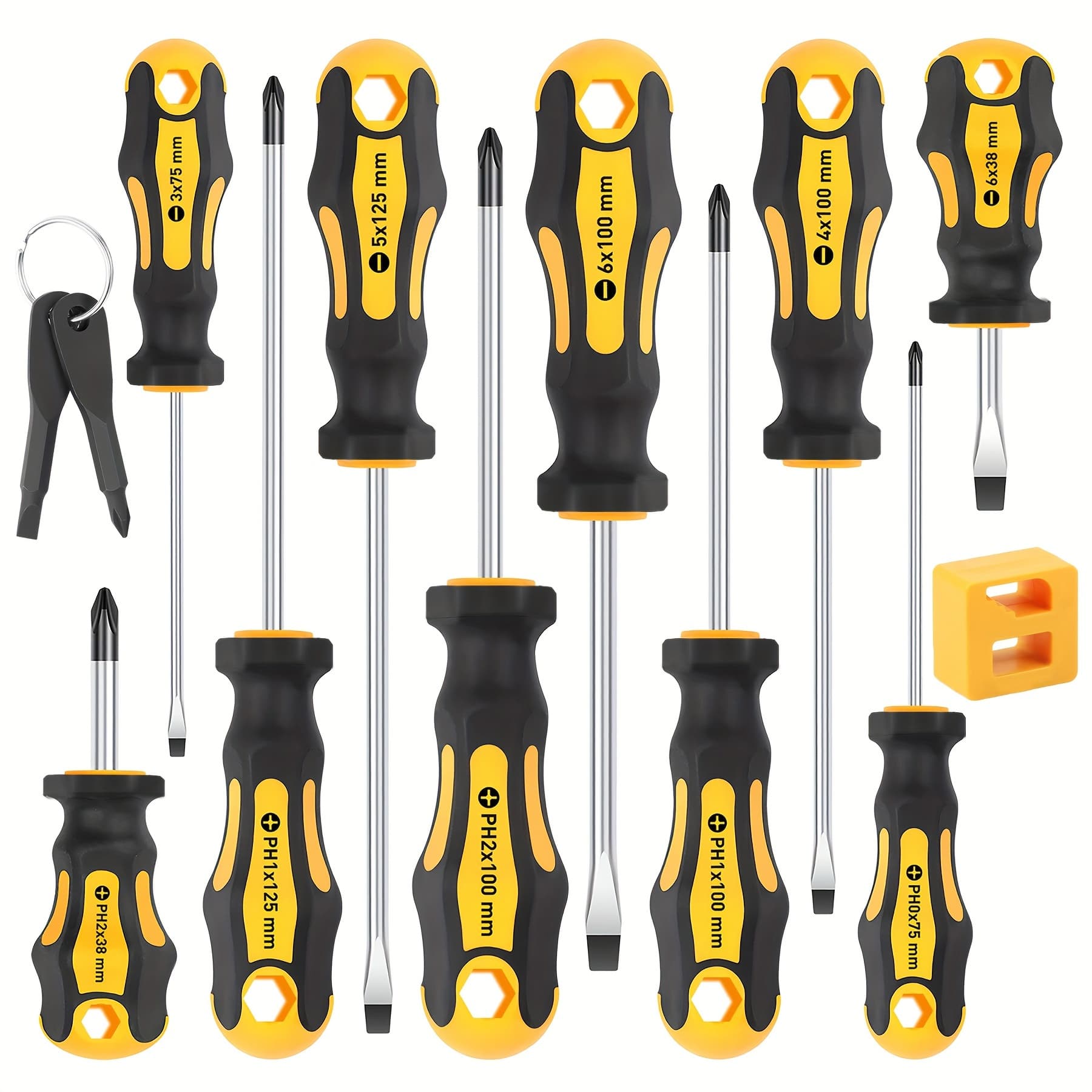 TEMU 12pcs Magnetic Screwdriver Set With - Includes 5 & 5 , Mini Screwdriver & - Ideal For Home Diy Projects