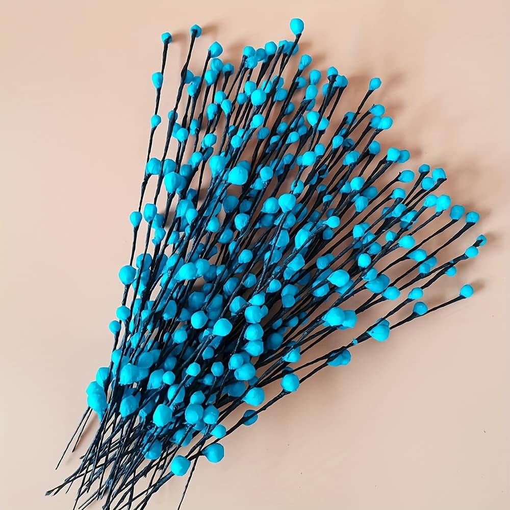 TEMU [50pcs Artificial Flowers] 50pcs Artificial Willow Branches | Realistic Foam For Home Decor, Weddings, Holiday Gifts, Summer Party Scenes, Living Room, Table Centerpieces, Christmas, Thanksgiving