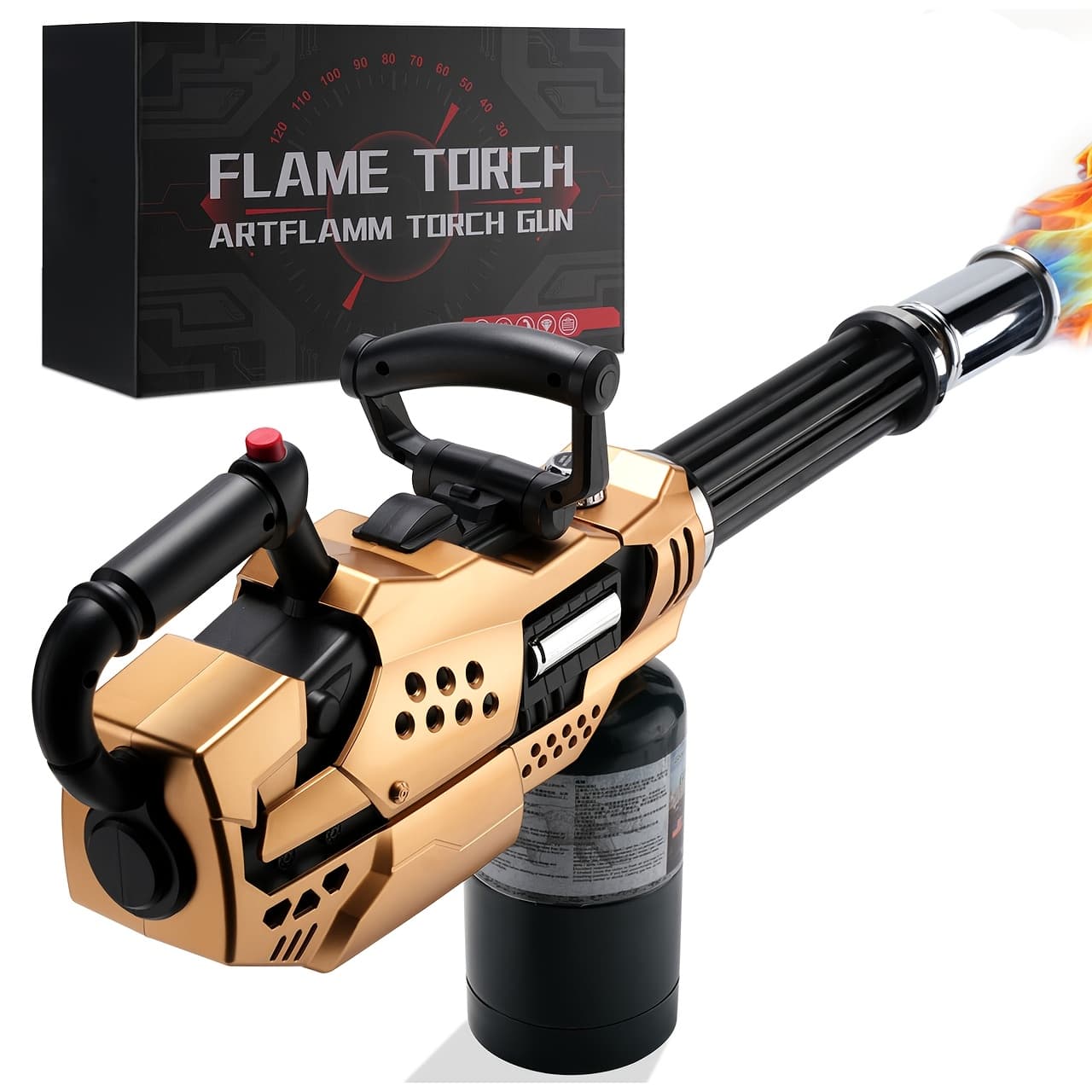 TEMU -style Propane Torch Gun—upgraded Heavy-duty | Adjustable Flame Torch For Searing Steak & Bbq | For Welding, Camping & Grilling | Gifts For Men. (tank Not Included)