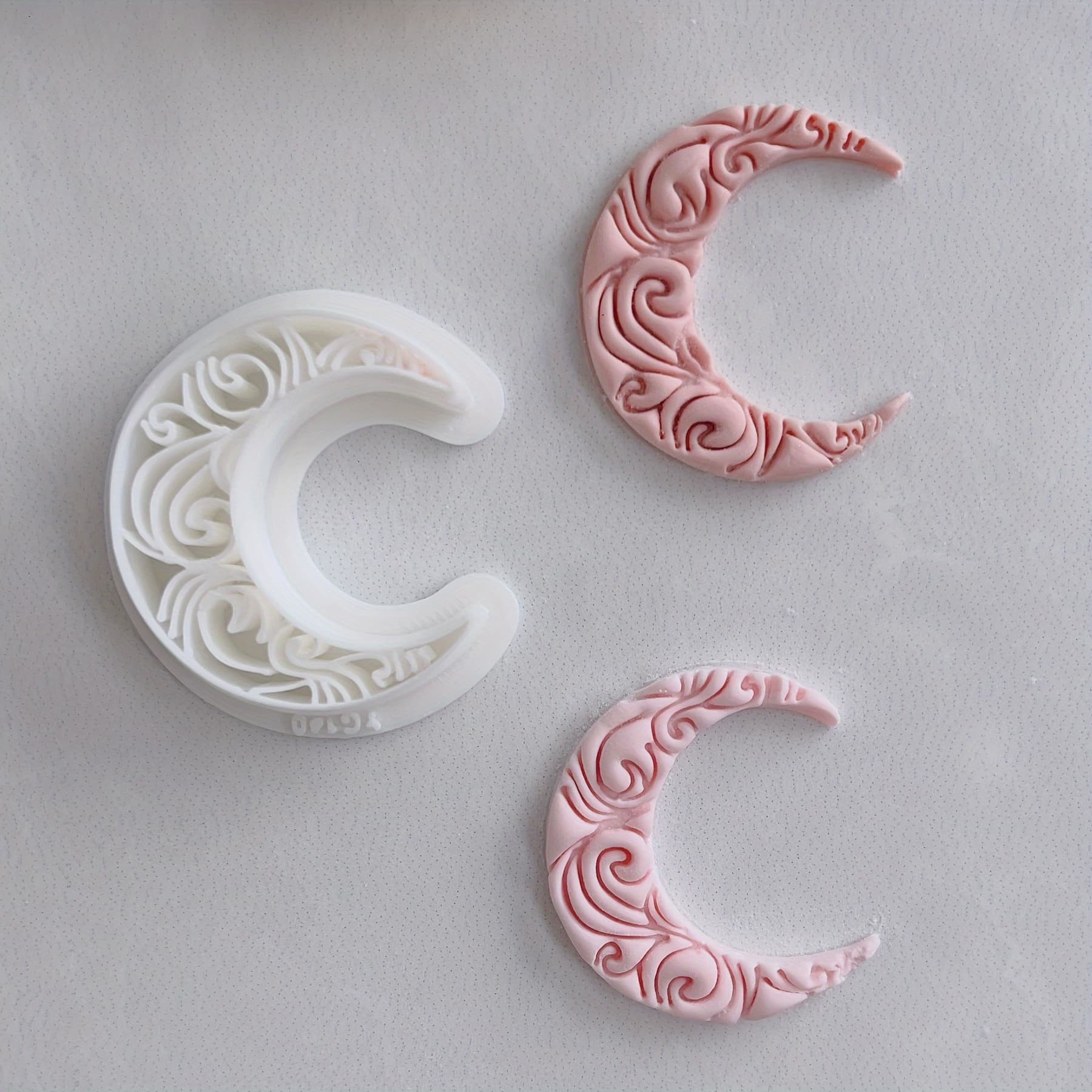 TEMU Soft Clay Earring Diy Mold, Creative Moon-shaped Polymer Clay Earring Mold, Clay Craft Tool Yg140