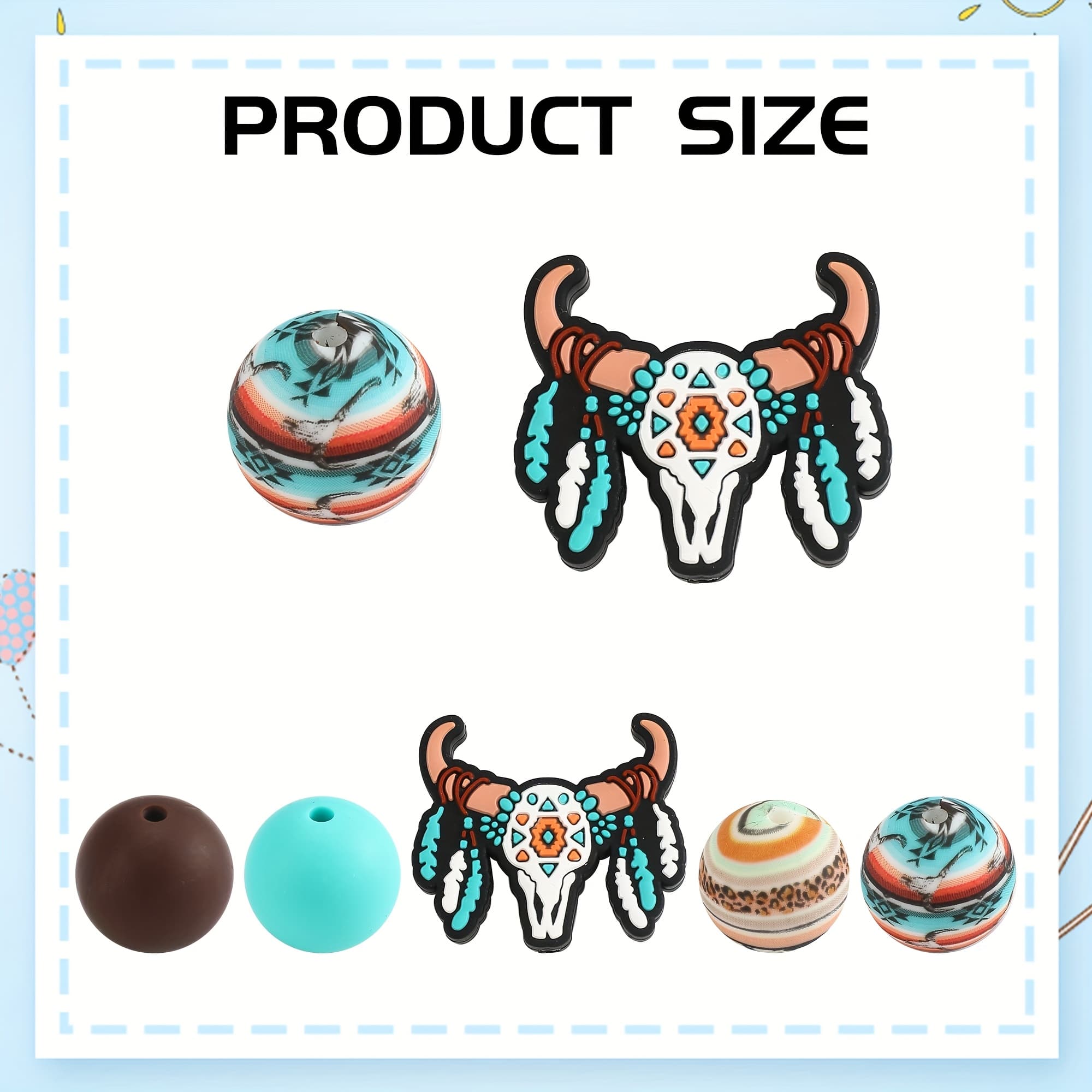 TEMU 25pcs Set Of Vintage Royal Cow Silicone Beads, Perfect For Crafting, Making Bracelets, Keychains, And Jewelry - Includes Assorted Beads