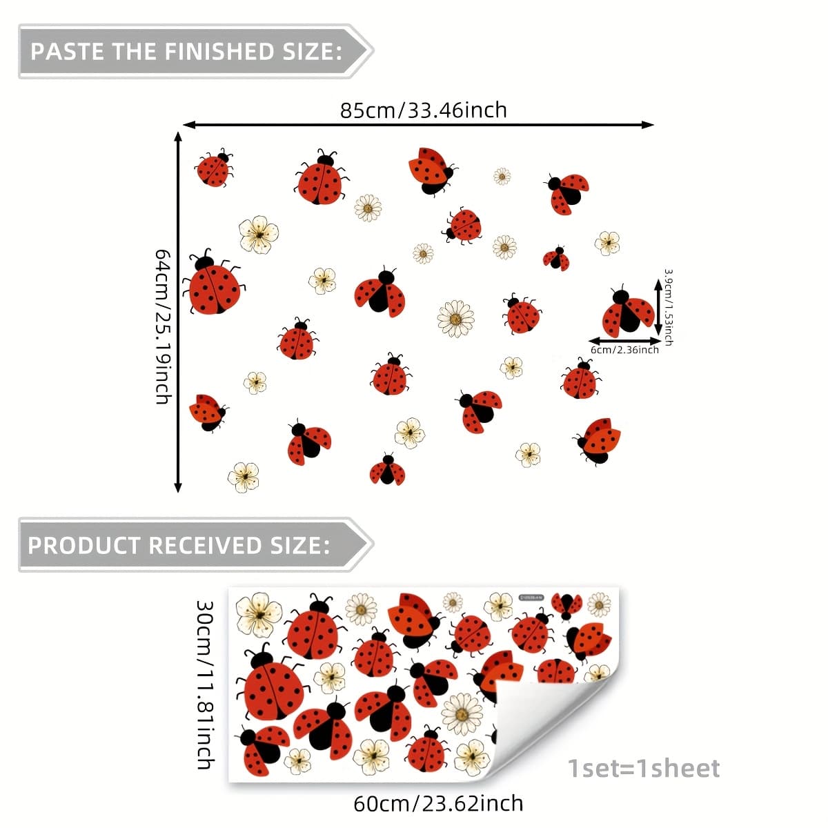TEMU A Decorative Sticker For Windows Featuring A Ladybug , Suitable For Glass , Model D13536-kn
