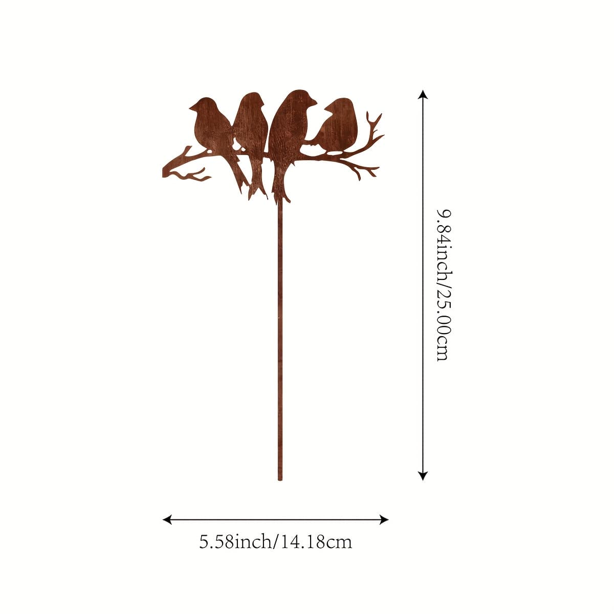 TEMU 1pc, Decorative Stake Featuring Birds Made Of Rusty Metal, Ideal For Enhancing Outdoor Spaces Like Gardens, Patios, , Or Planters, Making It A Great Gift For Holidays And Garden Decor