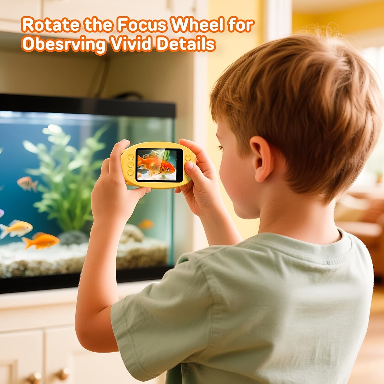 TEMU Kids Handheld Digital Microscope, 2-inch Ips Screen Pocket Microscope Camera, Rechargeable Toy, Portable , Science Toy Gift For Age 3 4 9 12