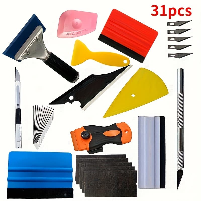 TEMU Car Film Tool Glass Cleaning Squeegee Color Change Transparent Film Tendon Scraper Plastic Water Squeegee Water Scraper