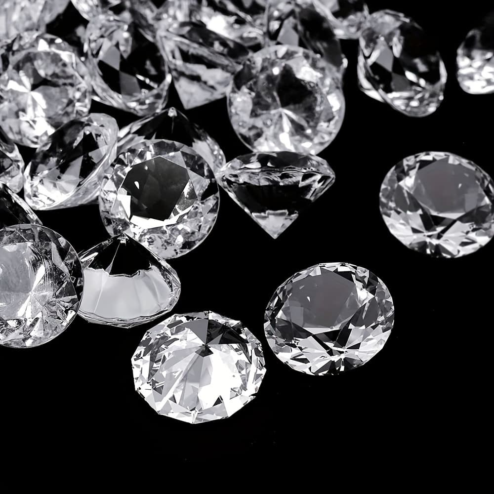 TEMU 150pcs 0.8"(20mm) Clear Artificial Rhinestones Crystals Acrylic Gems Wedding Table Scattering Gemstones Christmas Party Decorations Bridal Shower Vase Fillers