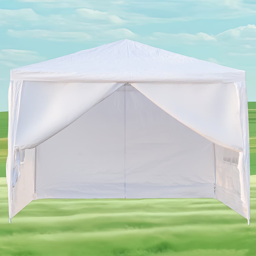 TEMU Tx 10x10ft/10x20ft White 4/3/0 Sheet Face/ 6 Sheet Face (2 Doors) Pergola Pe Cloth Plastic Spraying Iron Pipe Spiral Pipe Camping Seaside Beach Bbq