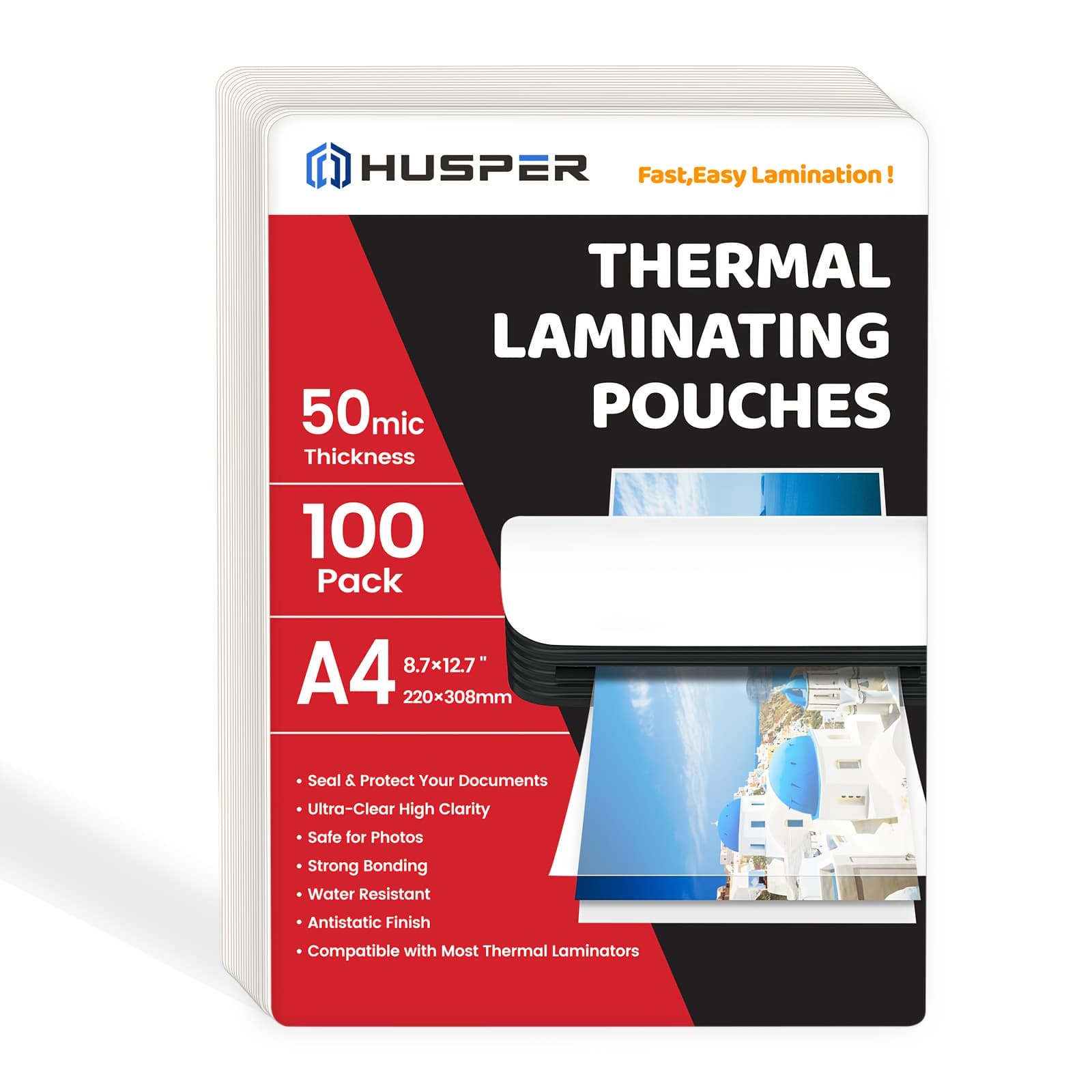 TEMU 100 Pack A4 Size Sheets, 50mic Clear Pouches 8.7x12.7 Inch (220x308 Mm) Lamination Sheets For All Machines