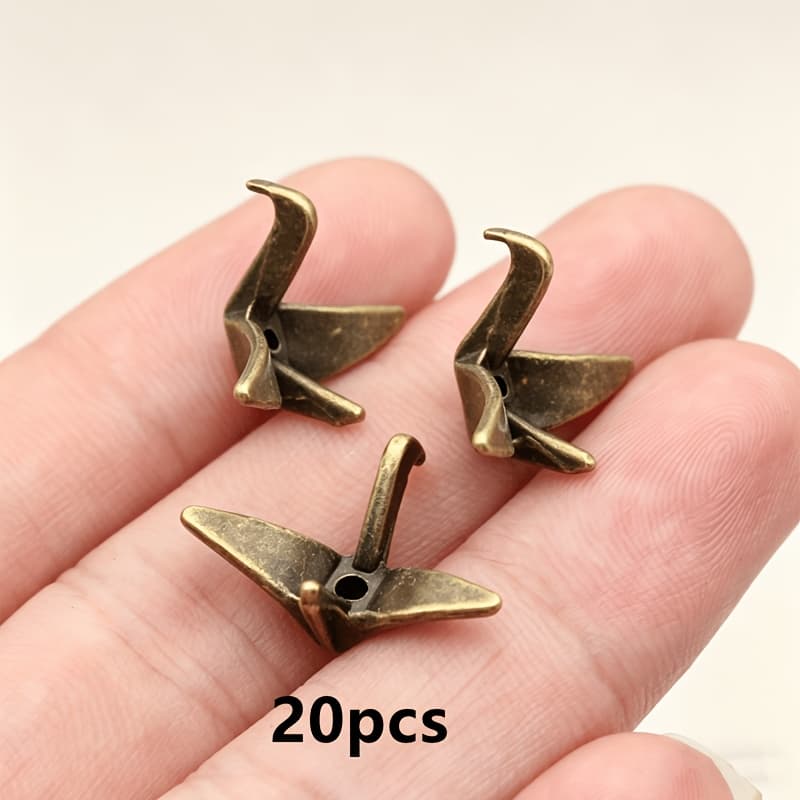 TEMU 20pcs Multicolor 3d Paper Crane Small Hole Loose Bead Charms, Spacer Beads, Bohemian Jewelry Accessories For Diy Handmade Earrings, Necklaces, Jewelry Making, 21x16x8mm