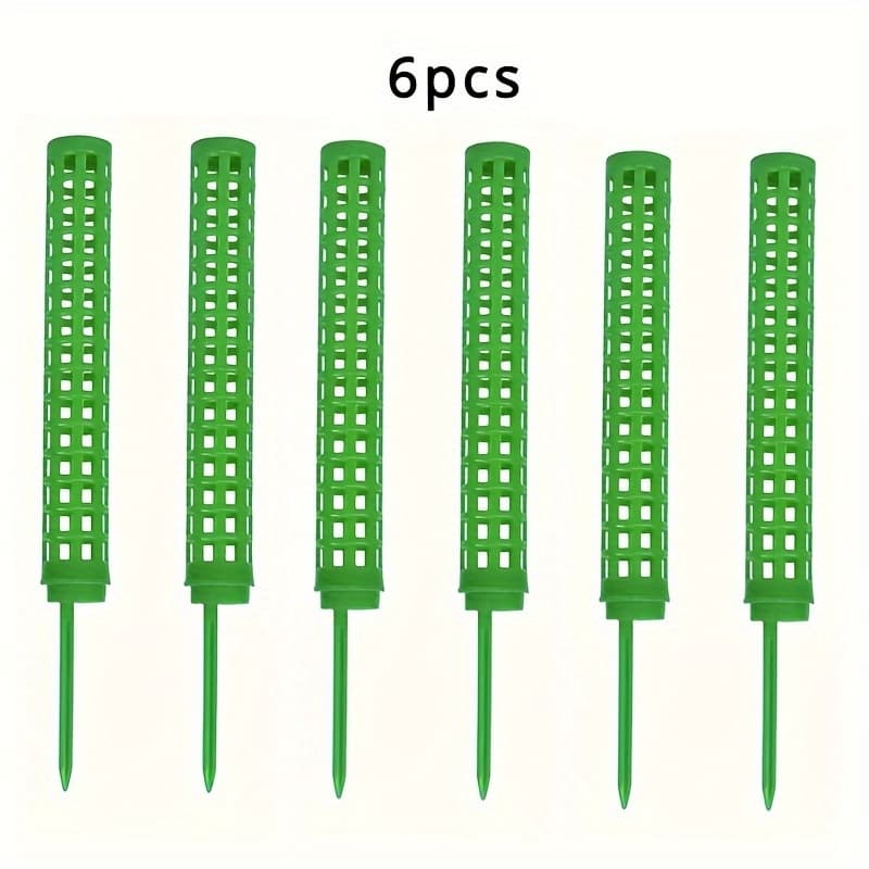 TEMU 6pcs Extendable Mesh Plant Support Poles, 15" Stackable Stakes For Indoor Climbing Plants - Durable &