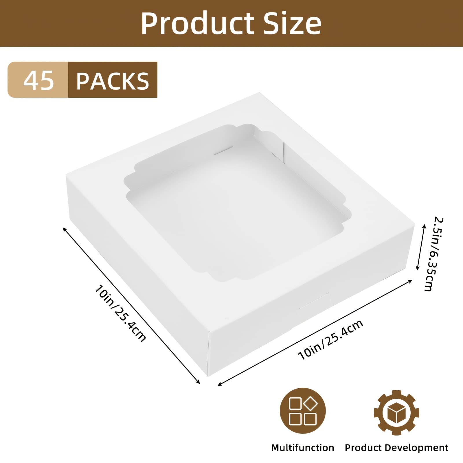 TEMU 45/56pcs Cookie Boxes With Window, 10x10x2.5 Inches Pie Boxes, Pastry Container For Birthday Party, Wedding And Father's Day