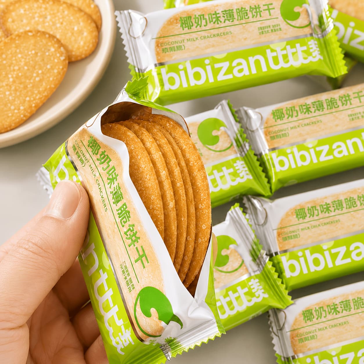 TEMU Coconut Milk Crispy Biscuits Ultra-thin Snacks Leisure Food Coconut Flavor Snacks,
