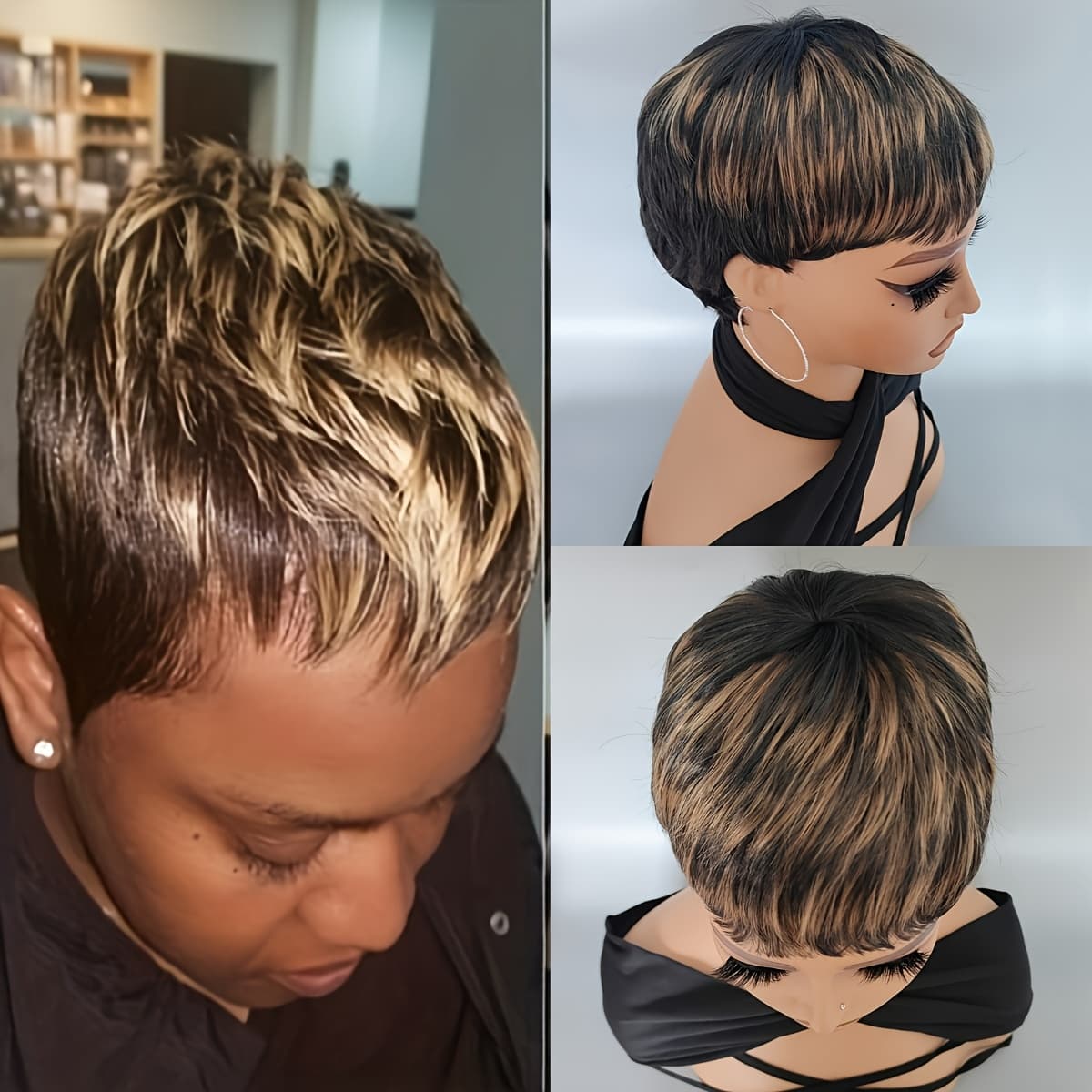 TEMU Summer Short Style Wig Synthetic Wigs For Women For Party Use