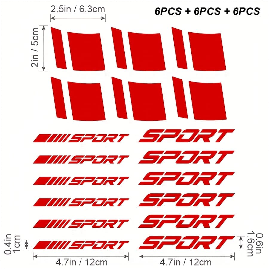 TEMU 18pcs Reflective Sport Car Wheel Rim Vinyl Stickers Mark Stripe Racing Wheel Decals