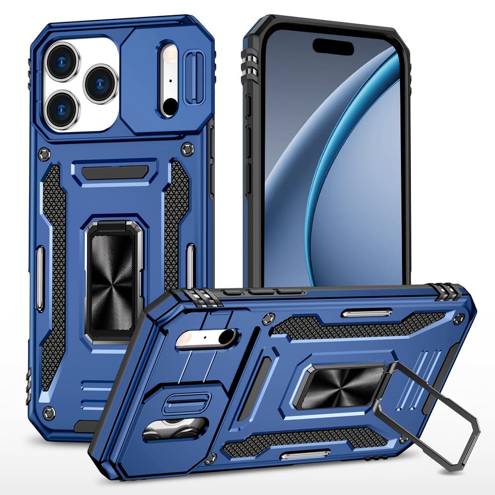 TEMU Phone Case - Shockproof Heavy Hard Case With Stand For Iphone 17 Pro Pro Max 15 Pro Max