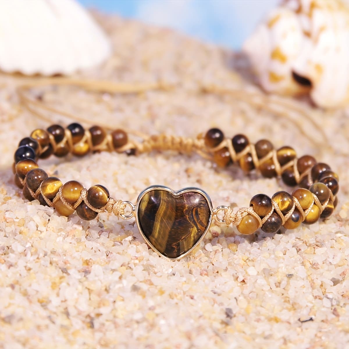 TEMU Women's Natural Stone Anklet, Eye Vintage Stone Anklet, Great Ankle Jewelry For Summer Beach, Women's Vacation, Suitable As Daily Gifts And Surprises, Women's Gifts
