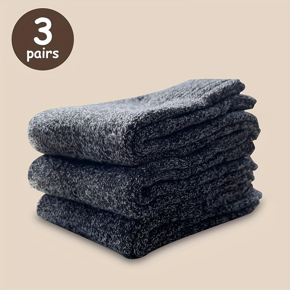 TEMU 3 Pairs Winter Super Thick Warm High Quality Harajuku Retro Couple Sock Against The Cold Thick Soft Socks