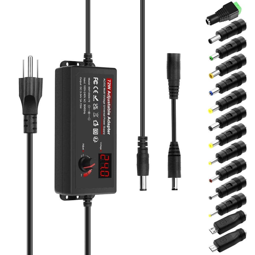 TEMU 72w 3v-24v 3a Adjustable Power Supply 3v 5v 6v 9v 12v 24v 100-240v Ac/ Converter Switching With Polarity Converter & 14 Tips For 12v 5v Led Pixels Lights