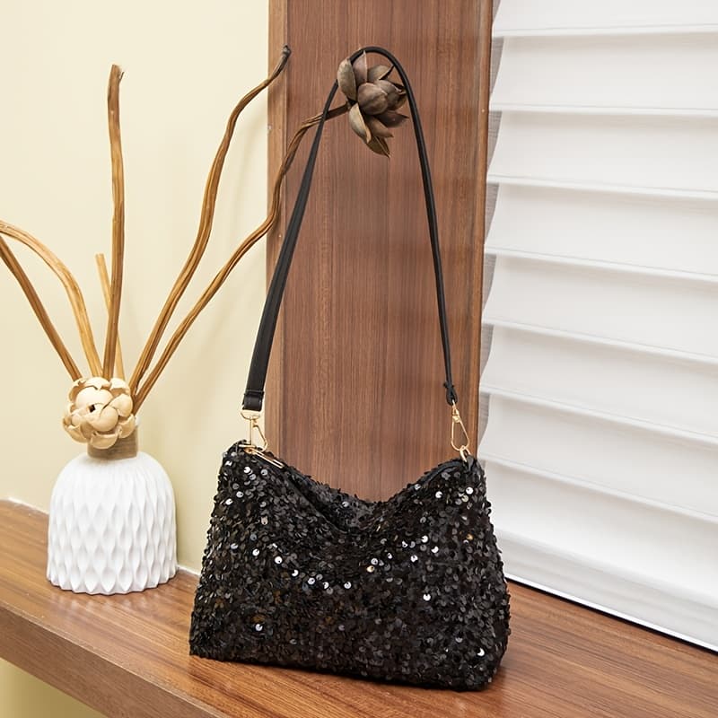 TEMU 2025 New Women's Fashion Sequin Single Shoulder Bag