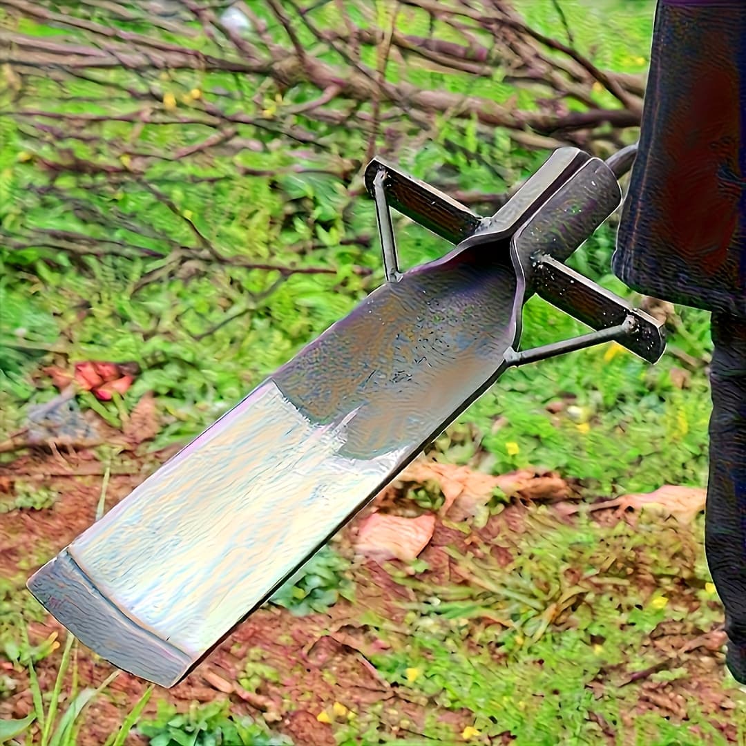 TEMU 1pc Heavy-duty Steel Shovel With Hardened Blade & Solid Wood Handle - Wide Wide Digging Spade For Transplanting, Excavating, Root, Landscaping - Manual Outdoor Tool (no /)
