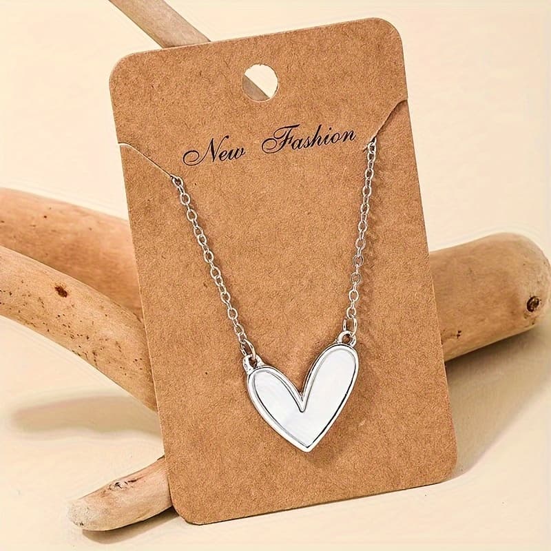 TEMU A Stylish And Elegant Heart-shaped Pendant Necklace Made Of 925 Silver, Perfect For Women To Wear As Jewelry